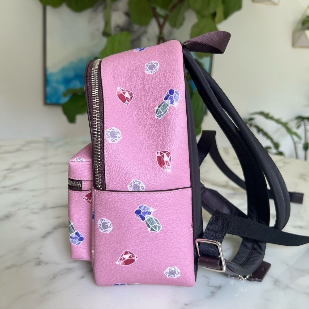 NWOT Disney X Coach Mini Charlie Backpack w/ Snow White Tulip Multi Gems F72817 - Picture 5 of 15